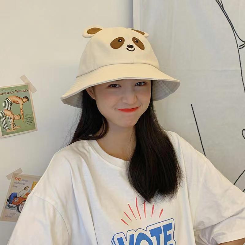 Topi Matahari Musim Semi Dan Panas Model Tepi Pendek Motif Beruang Gaya Korea Untuk Wanita