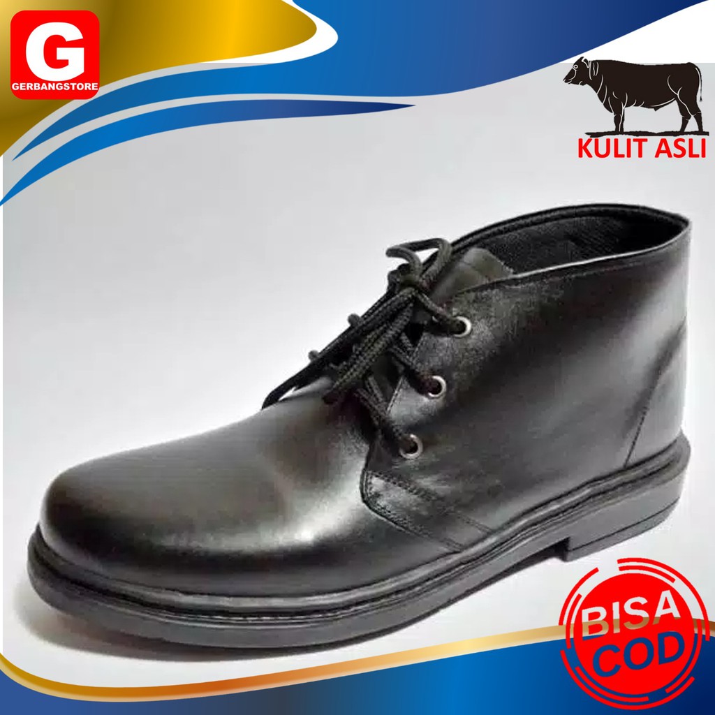 Sepatu PDH Resleting Pria Kulit Asli Sapi Kantor Dinas Sekolah Resmi Formal Big Size 38 sampai 47 ko