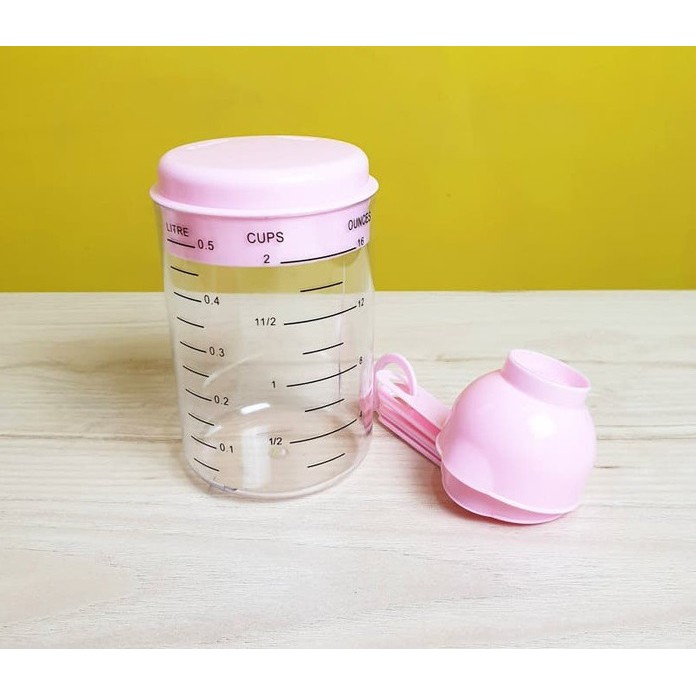 Sendok Takar Ukur Gelas Takar Set Pink Measurement Cup Spoon per set
