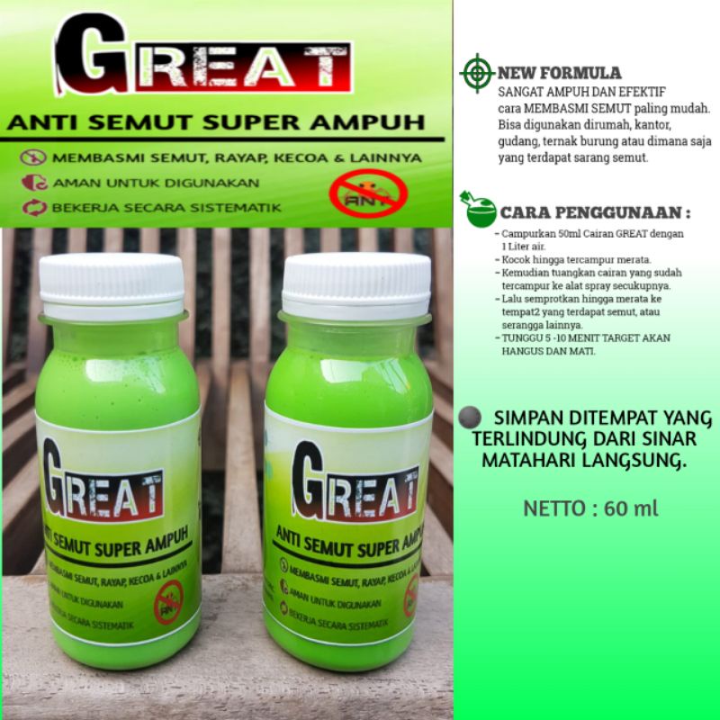 BIANG RACUN PEMBASMI SEMUT GREAT OBAT ANTI SEMUT SUPER AMPUH