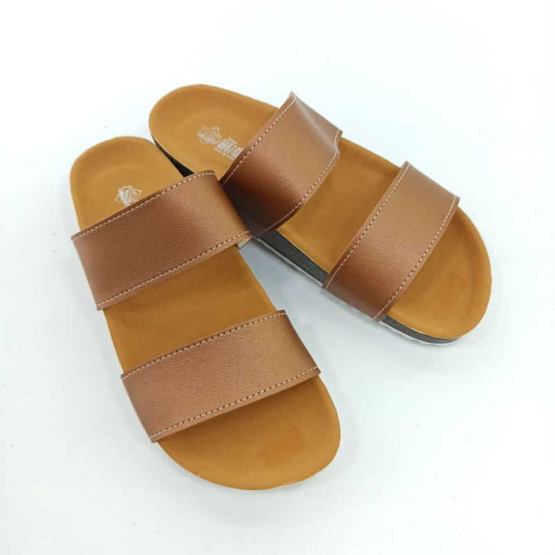 Sandal Wanita Casual Sandal Slop Puyuh Kekinian Model Birken Ban Dua Selop Andis AF13