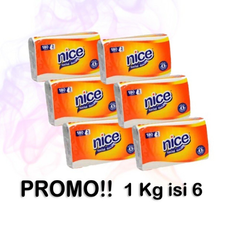 PROMO BELI 6 FREE ONGKIR!!! TISSUE NICE 180 SHEETS