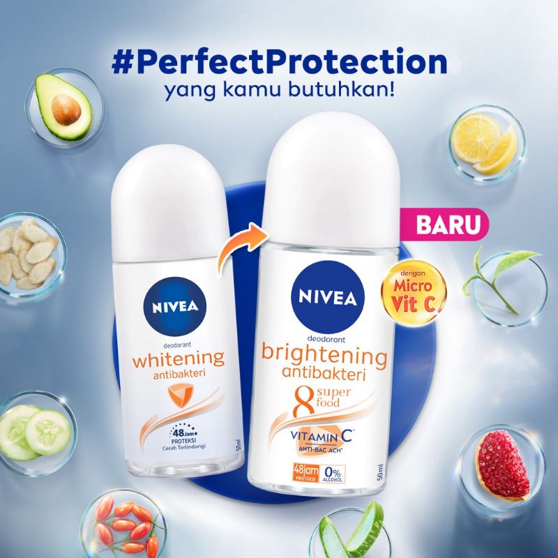 NIVEA Deodorant Brightening Antibakteri 50ml