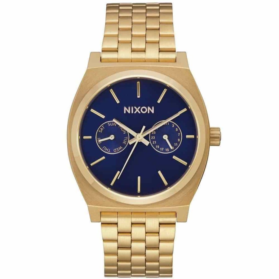 Original 100% Jam Tangan NIXON A9222347 TIME TELLER DELUXE All Gold/Navy Sunray Garansi 2 Tahun