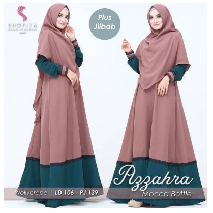 Gamis Dress Muslim Syari Gamis Syar'i Azzahra Syari GRATIS Hijab / khimar - Azzahra Syari Free Hijab