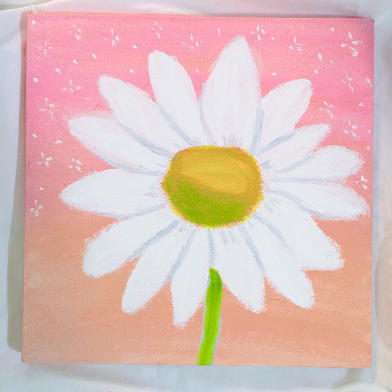 Lukisan Dinding Aesthetic Daisy (100% Handmade)