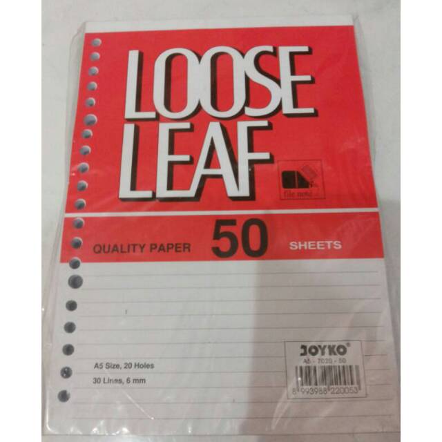 Isi Kertas  File Kecil  Joyko  A5 50 Refill Loose Leaf 