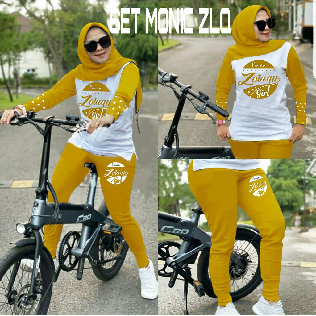 SET MONIC BIKE SIZE XL mF / SETELAN GOWES 05 / TRAINING SET WANITA / PAKAIAN OLAHRAGA SENAM WANITA