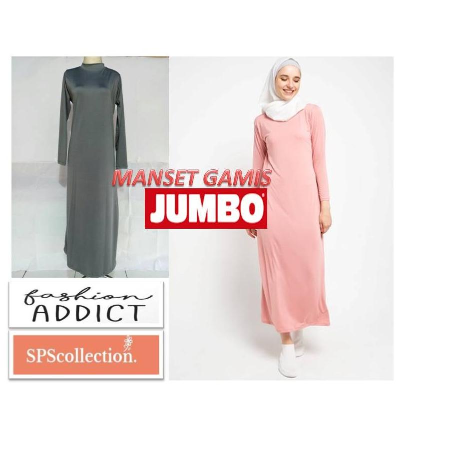 [Serba murah] ☑ Manset Gamis Spandek Jumbo 60 - 90 Kg | Gamis Jumbo LD120 | Gamis Jumbo LD 130 ➵➲ Di
