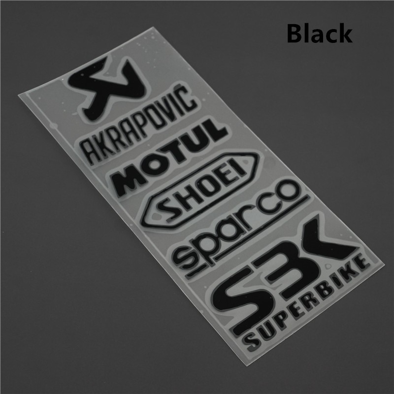 Sticker Decal Reflektor Dekorasi Motor Motif Tulisan AKPAPOVIC MOTUL Shoesi SBK