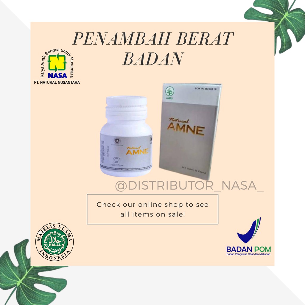 AMNE/PENAMBAH BERAT BADAN/HALAL/HERBAL/SUPLEMEN/NASA/GEMUK/NATURAL/BERAT BADAN