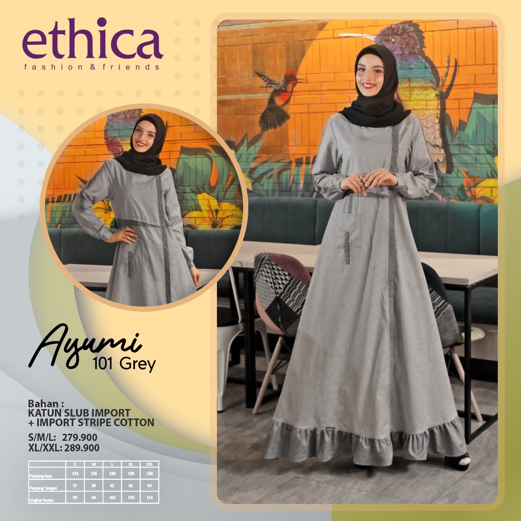 GAMIS TERBARU 2021 ETHICA AYUMI 101 GREY