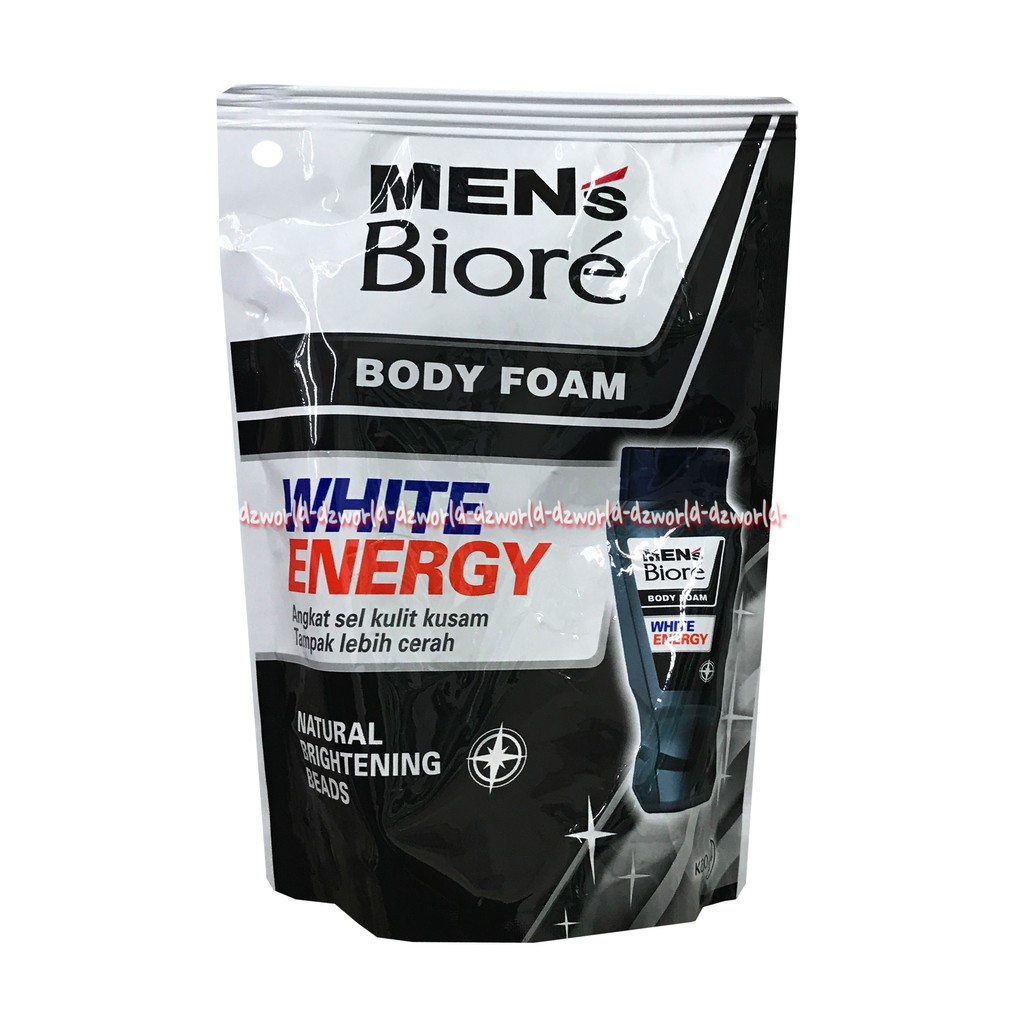Men's Biore Body Foam 250ml White Energy Refill Sabun Cair Men Biore Isi ulang