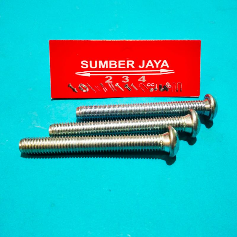 Baut button M8 x 65 putih / baut L button 8 x 65 TERMURAH