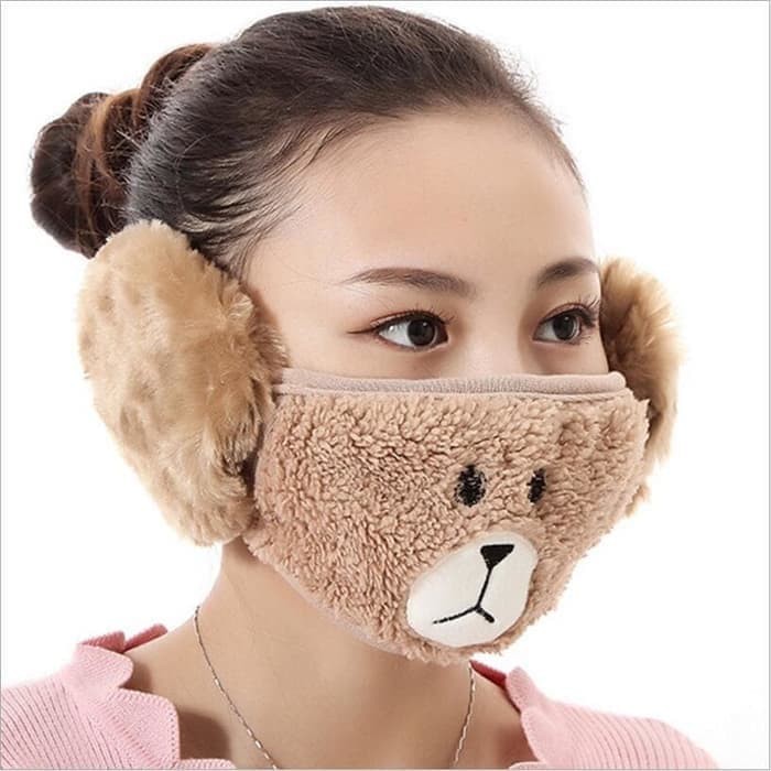 Masker Anak Karakter 3 in 1 Earmuff Penutup Mulut Hidung Dan Telinga Masker Anak CHS0152