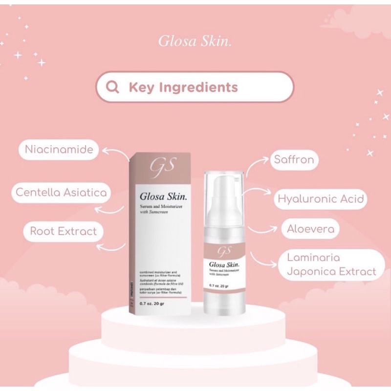 (READY SIAP KIRIM) AGEN RESMI GLOSA SKIN SERUM MOISTURIZER WITH SUNSCREEN