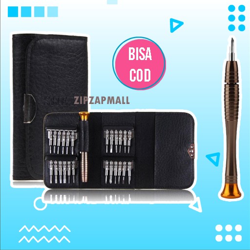 Obeng Set Reparasi Hp 25 in 1 Lengkap - Obeng Iphone Kecil Mini Panjang Full Set Murah