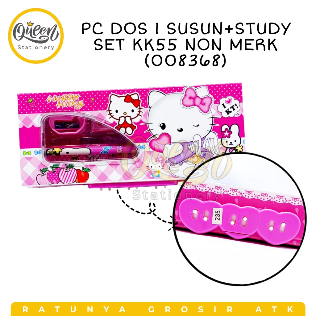 

1 PCS PC DOS 1 SUSUN + STUDY SET KK55 NON MERK / PENSIL CASE / TEMPAT PENSIL / KOTAK PENSIL (008368)