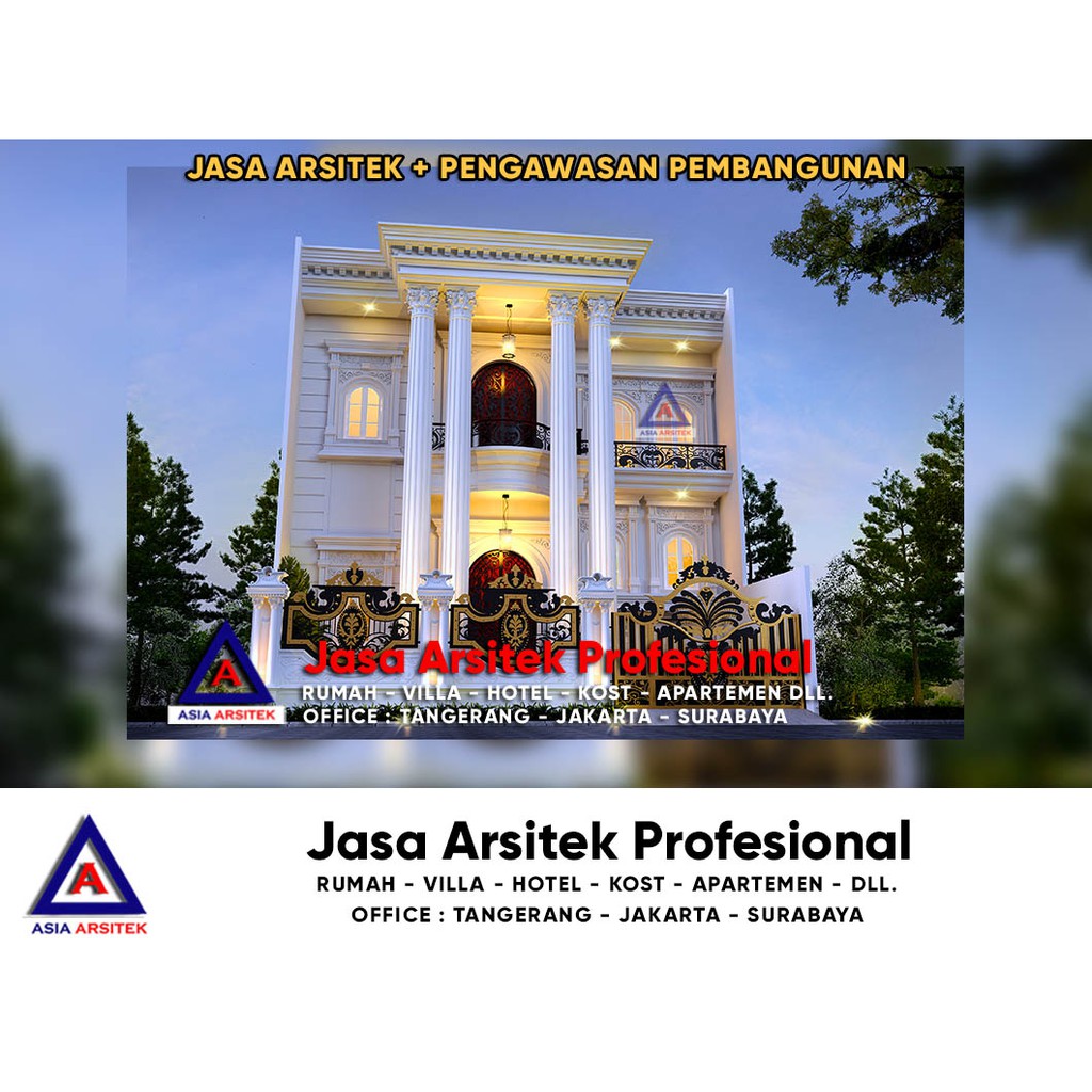 Jasa Arsitek Tangerang Desain Rumah Classic Klasik Mewah