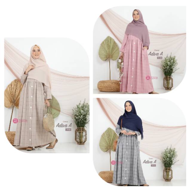 ZIZARA ADIVA A GAMIS DRESS BUSUI KOTAK KATUN MADINA CASUAL