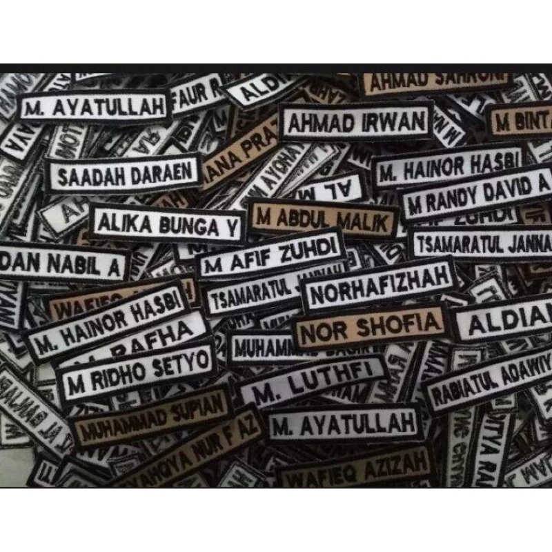 Bed nama siswa bordir CUSTOM