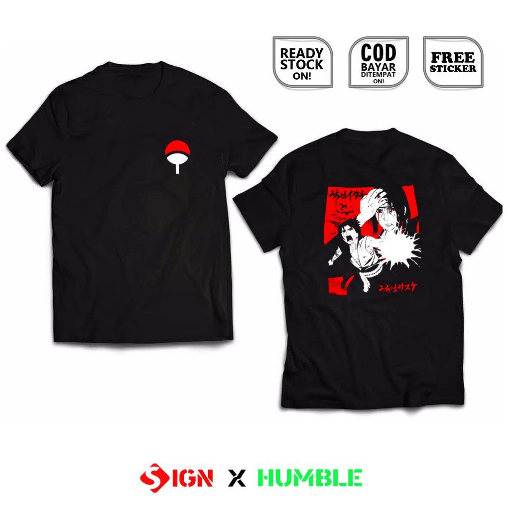 Kaos NARUTO UCHIHA BROTHER ITACHI IZUNA KISAME HOSHIGAKI KISHIMOTO ANIME MANGA JEPANG JEJEPANGAN