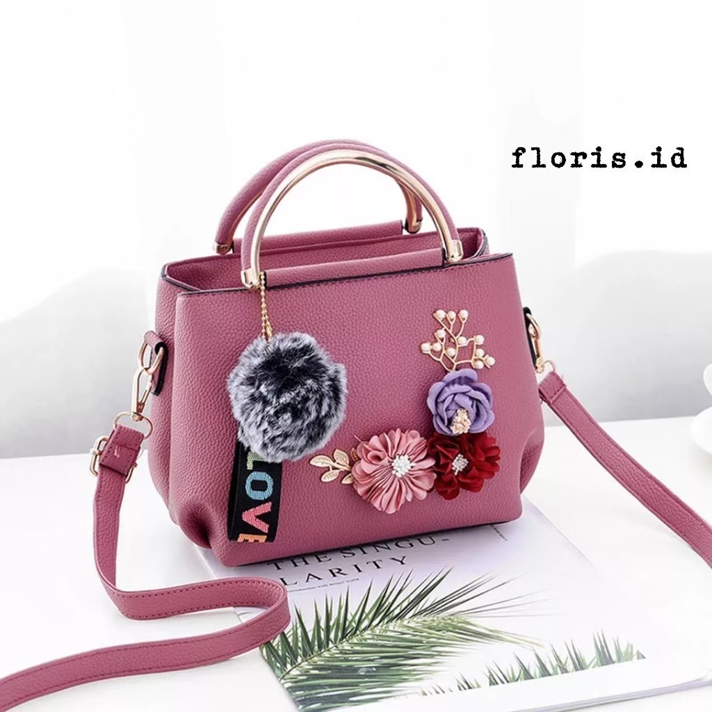 KIANJAYACOLLECTION89 - TAS HANDBAG TANGAN WANITA REMAJA IBU FLOWER BORDIR (aurora)  PALING MURAH !