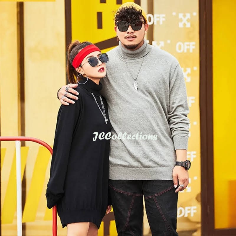 Sweater Turtleneck Big Size 3XL Pria Rajut /  Knitting Jumbo Sweater Roundhand - JCCollections-1