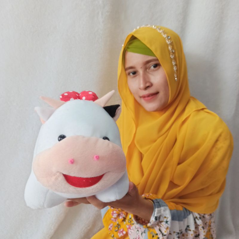 Boneka sapi S PUTIH hitam murah