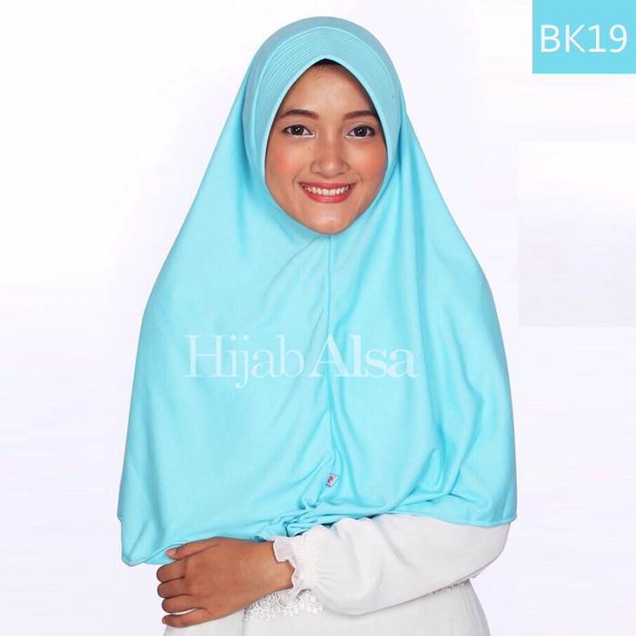 Bergo Kaos Biru Langit HIjab Alsa