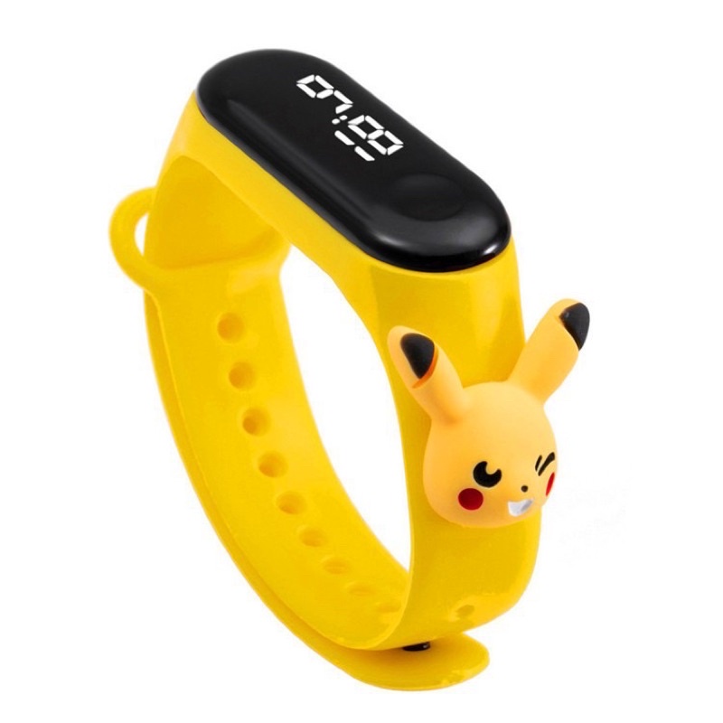 Jam Tangan Anak Elektronik LED Motif Kartun Tahan Air-PIKACHU