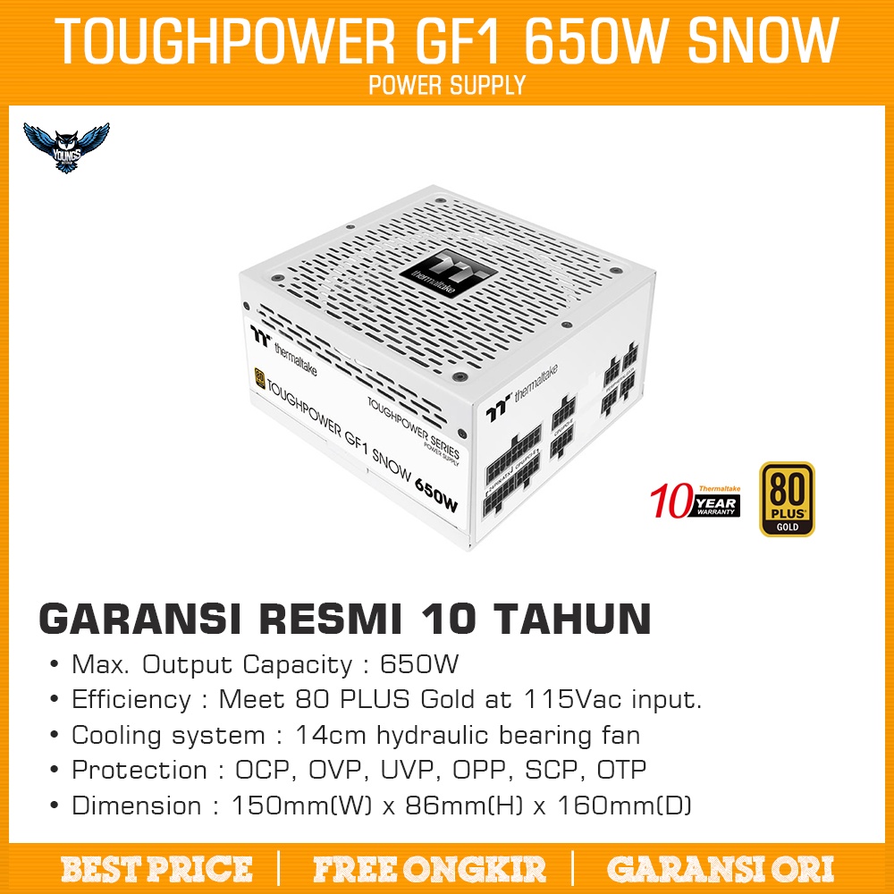 PSU Thermaltake Toughpower GF1 650W Snow (White) 80+ Gold Full Modular