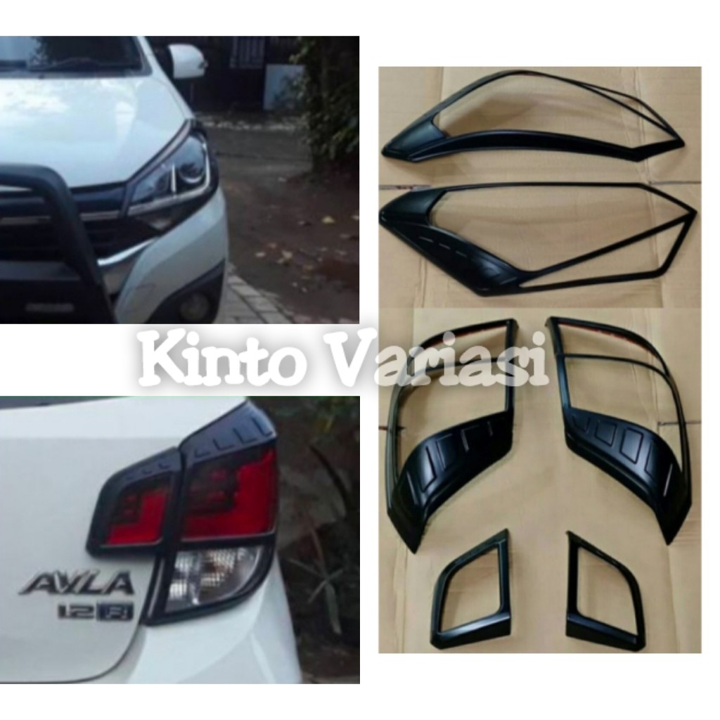 PAKET Garnish Depan & Garnish Belakang Toyota Agya 2017 Black Doff