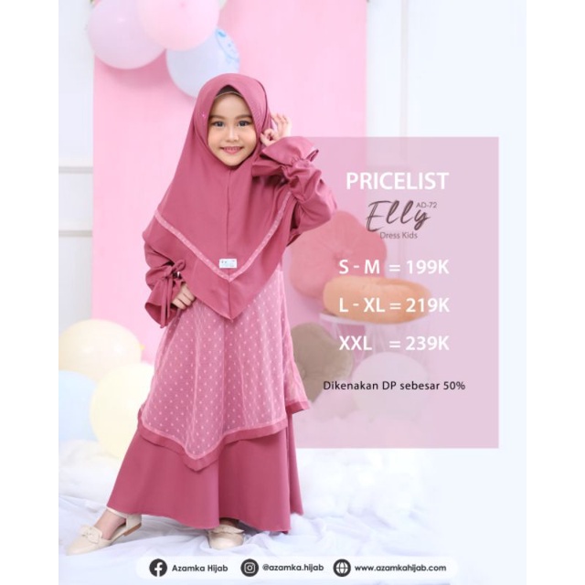 Elly Dress Kids | Azamka Kids | Gamis Anak Lucu