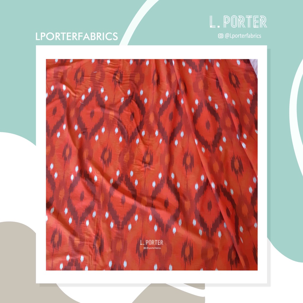 Kain Cotton Poplin motif ikat kain cotton Poplin murah/kain poplin nyaman/kain motif bunga/ kain ade