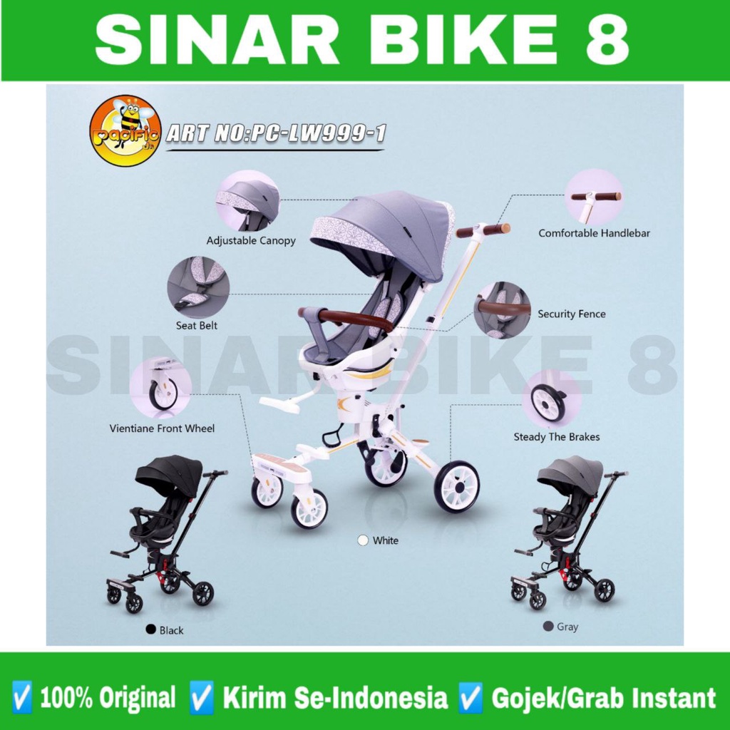 Magic Stoller  Pacific LW 999-1 dan Stroller GENIO MSGB 01 Kursi Bisa di Putar