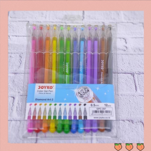 

Pulpen Gel Joyko 12 warna Diamond art 2 joyko GPC 297 / Color Gel pen PENA 0.5 mm