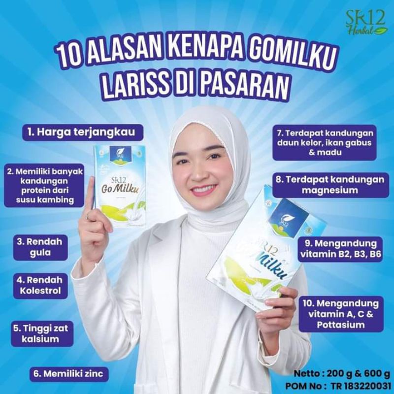 

GOMILKKU SR12 - GOMILK KU - SUSU KAMBING - KESEHATAN - COKLAT - VANILA - ORIGINAL - HERBAL