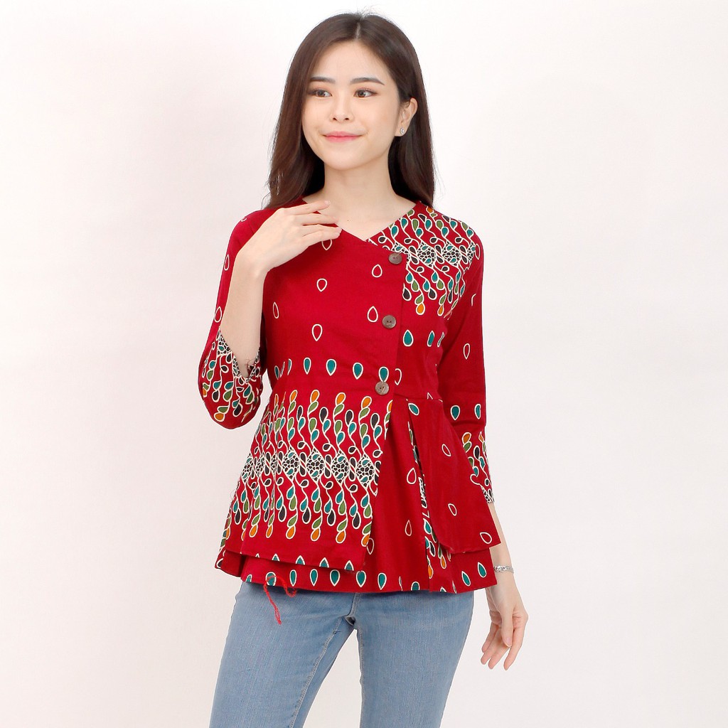 Batik wanita - Atasan blouse batik wanita fashion 184 SG-RED E