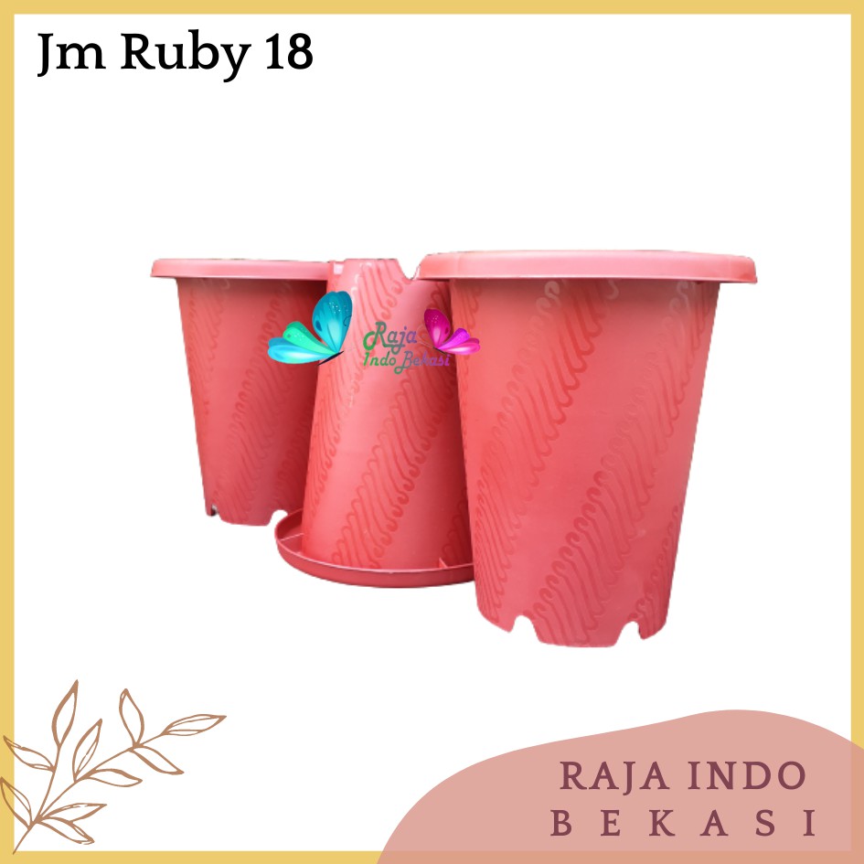 Pot Jm Ruby 18 Coklat Merah Bata Motif Astor Uk Mirip Pot Ypt Yogap 15 17 18 19 Murah Tebal