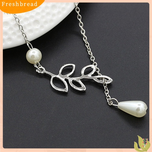 [TERLARIS]Women's Fashion Faux Pearl Hollow Leaves Branch Choker Short Bib Collar Necklace