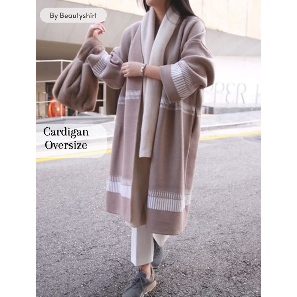 Rena Cardigan Wanita Kekinian Korean Style Bahan Rajut Premium 7 Get Tebal  LD 130 cm / Cardigan Rajut Wanita Oversize Halus dan LembutTerbaru