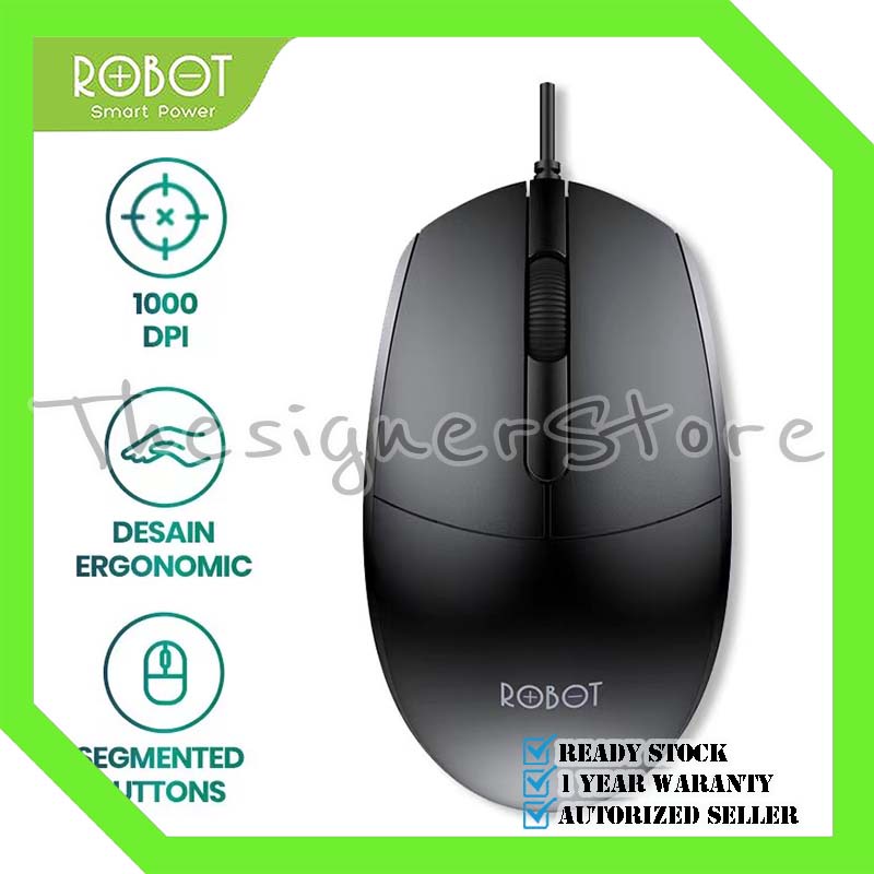 Mouse ROBOT M120 2.4GHz Wired 2.4GHz Optical 1000DPI untuk PC Laptop Original - Garansi Resmi 1 Tahun