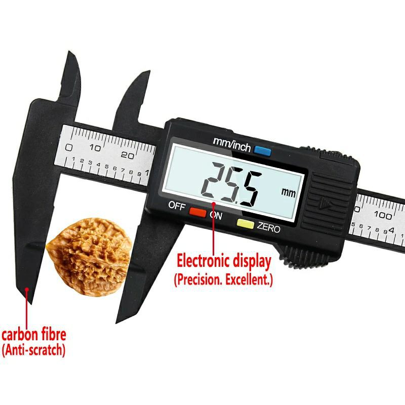 LCD Digital Elektronik Jangka Sorong Vernier Caliper Gauge Micrometer Alat Ukur Digital