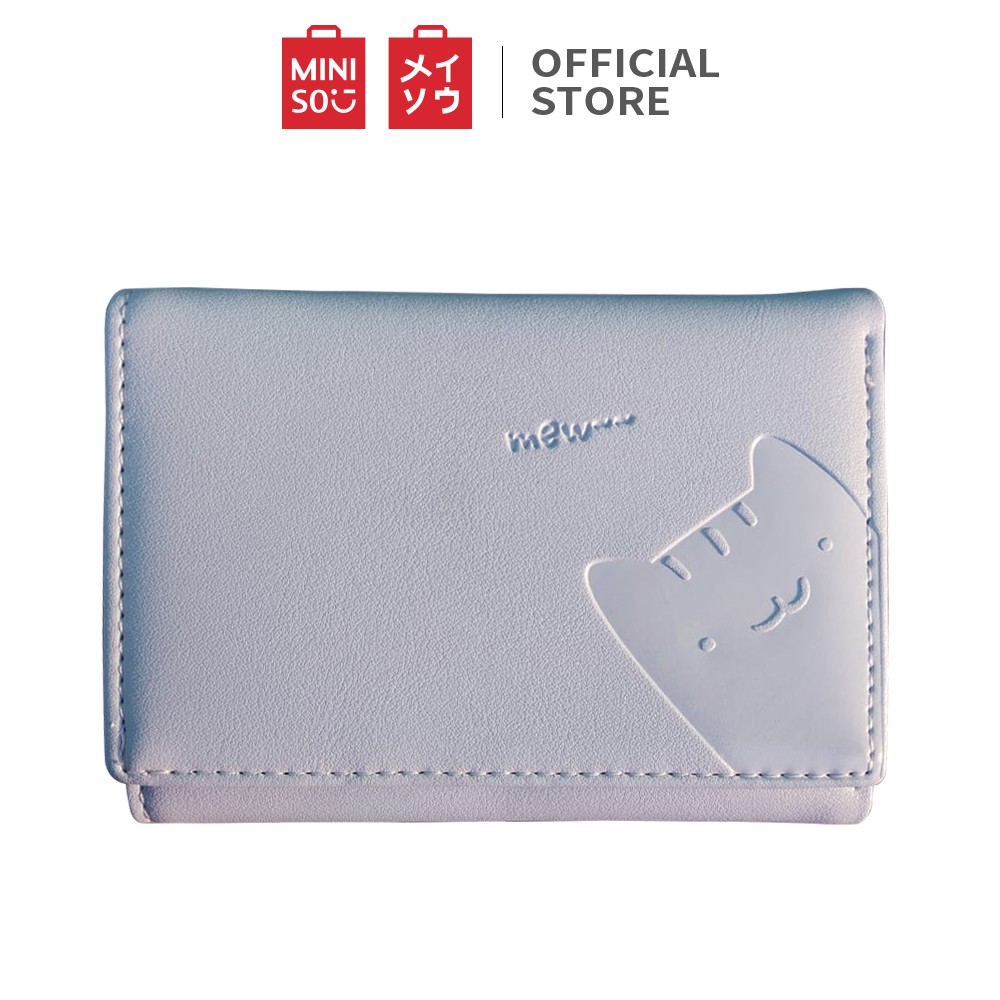 Miniso Official Dompet Wanita Animal Print Seri Wanita Tri-Lipat Official Dompet Wanita Mini Pendek Kecil Lipat Simple Motif Binatang Lucu Hewan Karakter Wallet-5