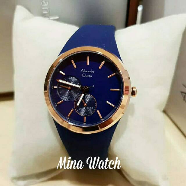 New  Jam tangan wanita Alexander Christie Original ac2663 biru donker