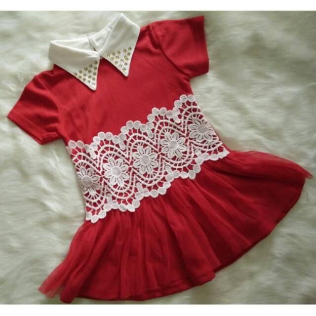 Dress Kerah Renda import