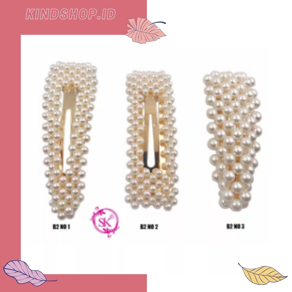 KINDSTORE❤ | B2 Jepit Rambut Model Barrette - Hair pin Mutiara - JEPITAN KOREA