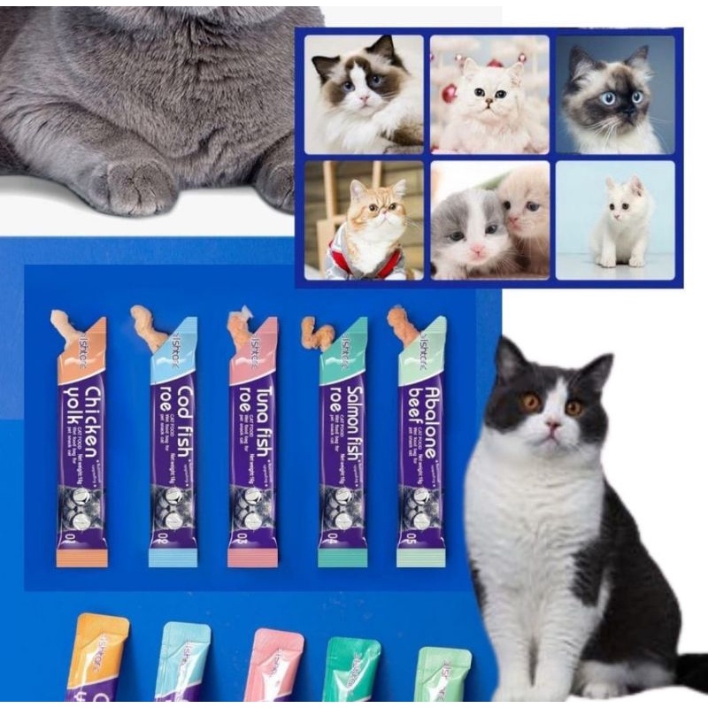 Snack Hewan Peliharaan Cat Strip 15g/Strip Kucing Kecil Dan Kucing Besar Snack Pengemukan