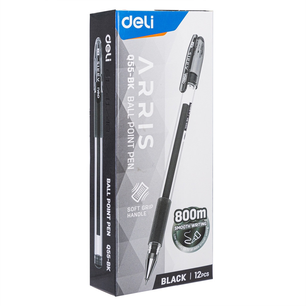

Deli Ballpoint Pen Pulpen 0.7 mm Tinta Hitam/Biru Menulis Lancar 400 m EQ55